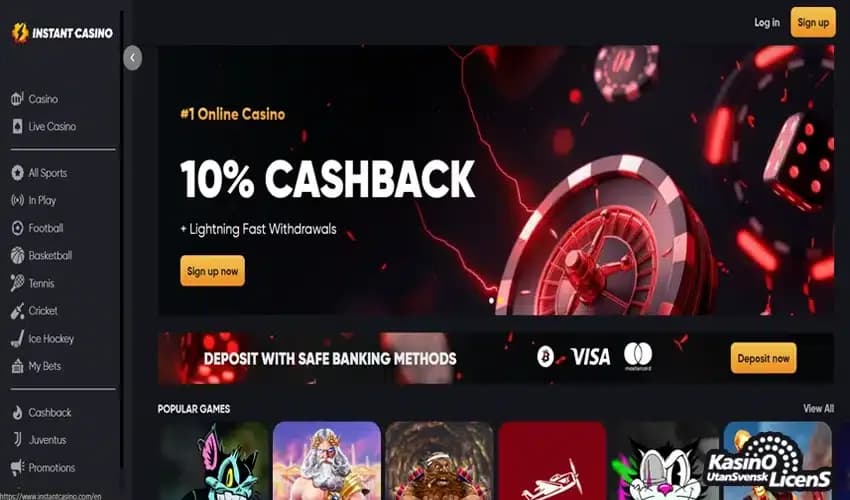 Instant casino Bouns