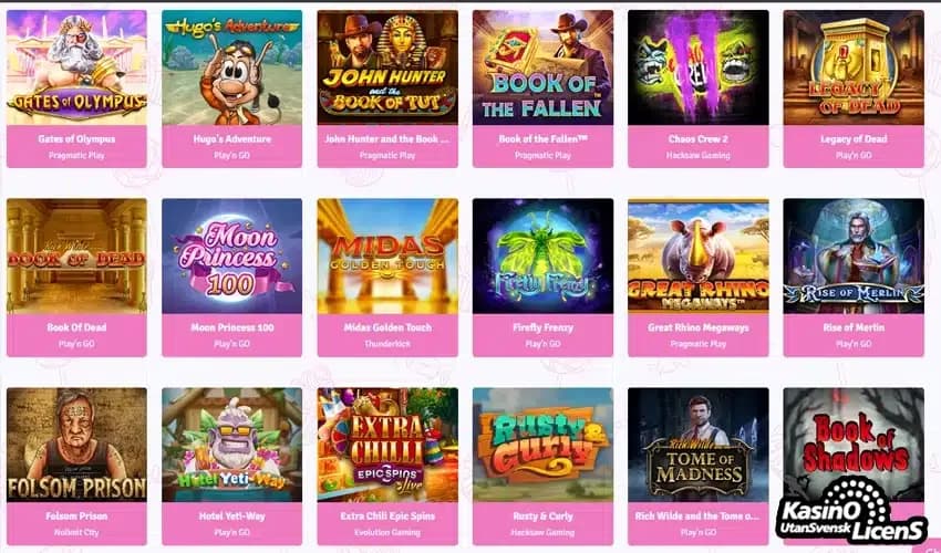 Spelutbudet på Sugar Casino