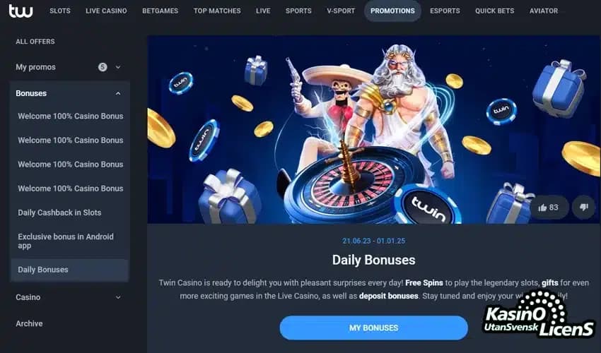 Twin casino fördelar